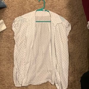 Size L old navy black and white polka dot button down